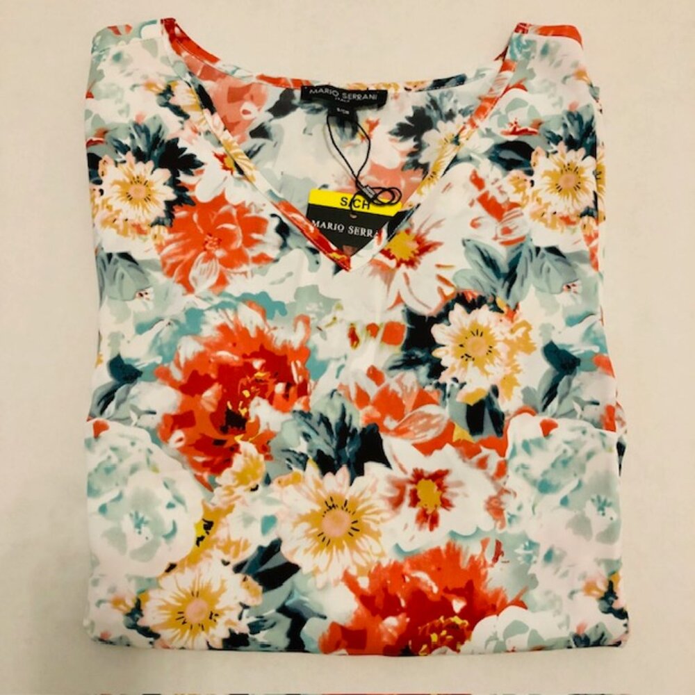 Mario Serrani Women's V Neck Blouse Top